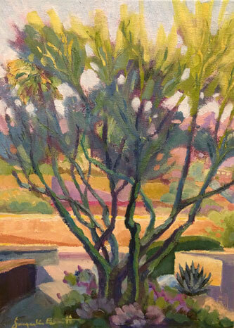 Afternoon Delight, an oil painting of a shrub