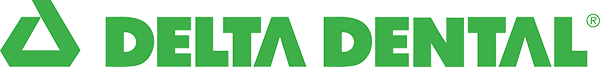 Delta Dental logo with a green triangular symbol followed by 'DELTA DENTAL' in bold, uppercase green letters and a registered trademark symbol (®) at the top right corner.