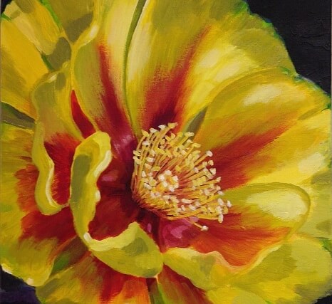 Cactus Yellow Blossom renamed "Desert Glow", a painting of a flower