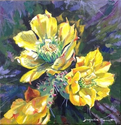 Cactus Yellow Flowers, a painting of flowers
